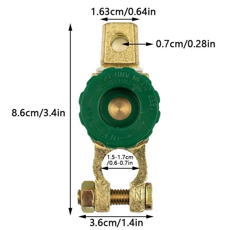 Car Battery Disconnect Isolator Switch Brass Heavy-Duty Quick Cut Off for 12V 24V Marine Boat Truck RV