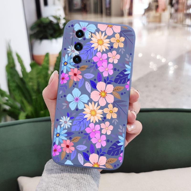Showy Flowers Phone Case For Huawei P40 P50 P30 P20 Pro Lite Nova 5t Y7A Mate 40 30 20 Pro Lite Liquid Silicone Cover