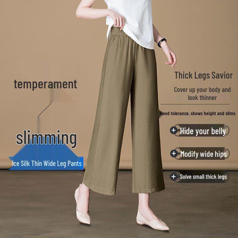 Women's High-Waisted Wide-Leg Cotton Linen Summer Pants