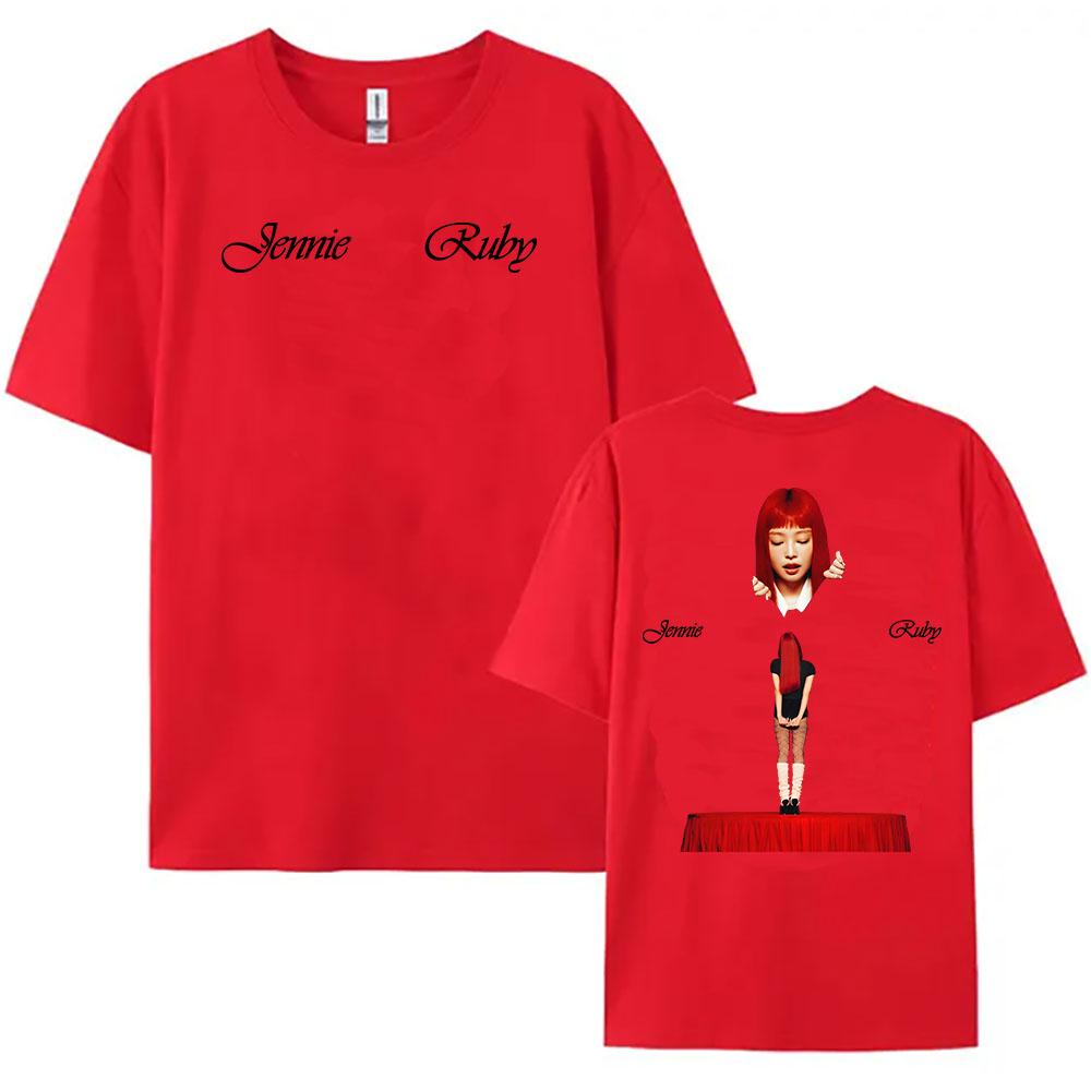 Jennie Ruby První studiové album Merch Tričko Kim Mantra od Jennie Tričko Bavlna Vysoká kvalita Volná trička Letní Pánské Dámské Košile