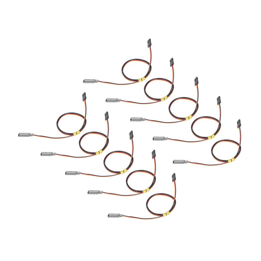 10Pcs Servo Extension Cord Cable 458mm 3Pin Sturdy Durable Wide Application Servo Extension   Wire Cable