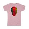 Gift T-Shirt : Cameroon Flag Skull Cameroonian National Colors