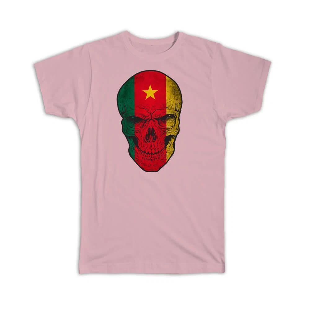 Gift T-Shirt : Cameroon Flag Skull Cameroonian National Colors 3XL