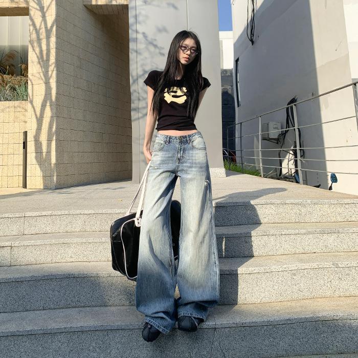 

Рваные джинсы для женщин Весенние широкие брюки с высокой талией для женщин Свободные узкие брюки для женщин Весенние широкие джинсы для женщин Рваные джинсы для женщин XL