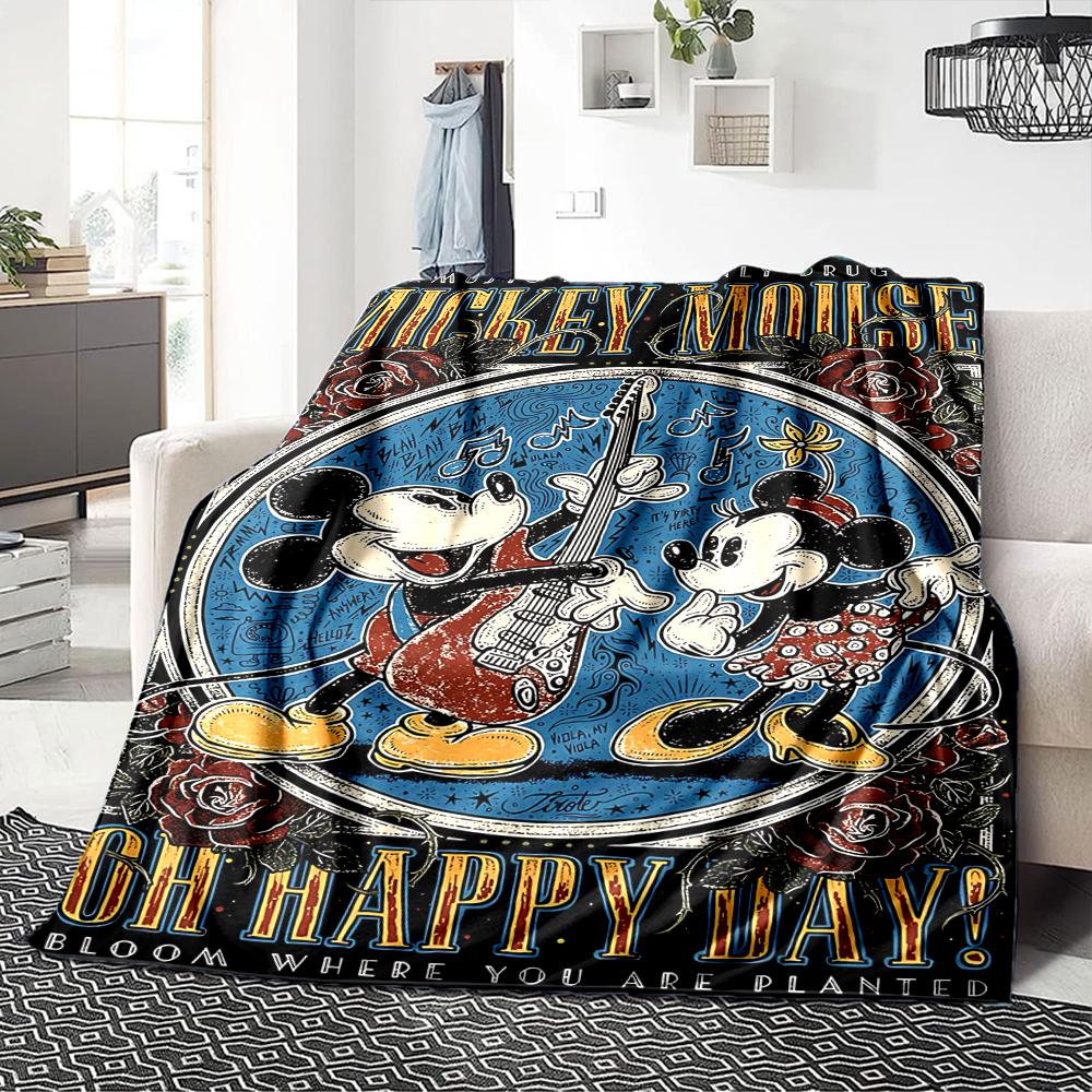 Mickey Mouse Friends Flannel blanket, soft and warm, suitable for beds and sofas, all seasons, portable travel blanket. 073084