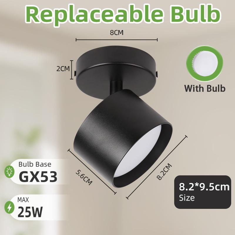 GX53 Led Ceiling Lamp 220V 3 Color Spot Lamps DownLight Replaceable Bulb Ceiling Spotlight for Living Room Kitchen Corridor