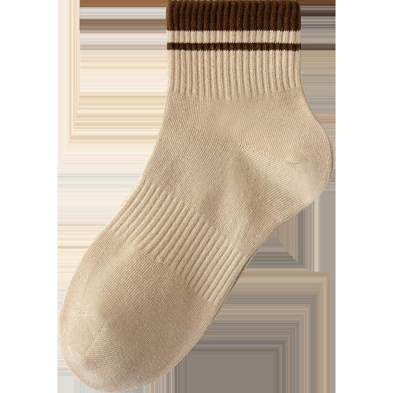 Spring sweet girls' socks, women's sports socks, student sweat-absorbing breathable solid color women's short socks
