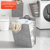 1pc Foldable Adhesive Laundry Basket HamperMultifunctional Punch Free Wall Hanging Washing Clothes Mesh Hook Organizer