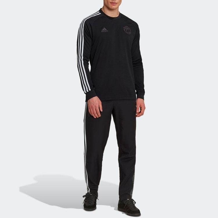 Adidas Striped Round Neck Long Sleeve T-Shirt Men Tops Black HG7747