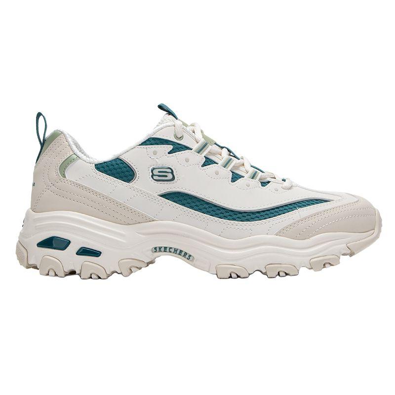 Skechers DLites 1.0 Fashion Comfortable Shock Absorbing Lightweight Low Top Dad Shoes Men Sneaker White Green 894193-OWGN