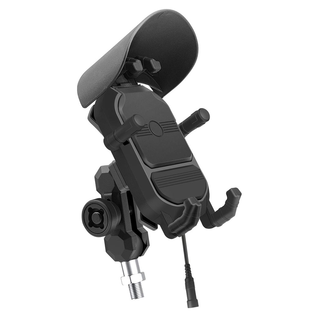 Ball Head Model, Motorcycle Phone Holder, 15W Wireless Fast Charging Phone Holder, Rain Proof and Anti-shake Takeaway Navigation Holder