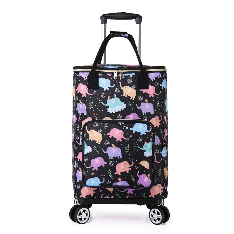 Stylish Insulated Foldable Shopping Cart with Universal Wheels