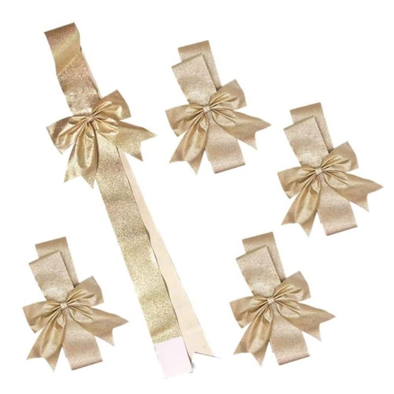 Versatile Festival Bowknot Decoration For Hanging On Doors Wall And Cabinets Polyester Christmas Accent