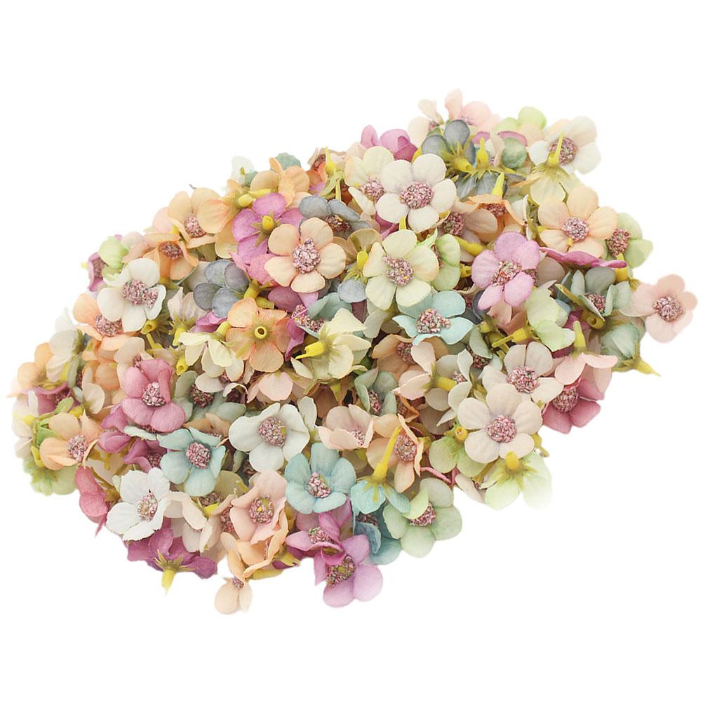 50 Pcs Flower Garland Simulation Silk Head Simulated Heads Decor Colorful Wedding Decors