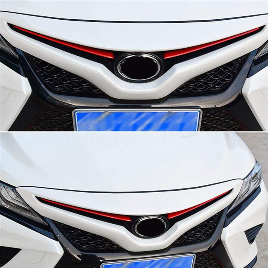 4 Pcs Red Color Front Rear Bumper Grille Cover Trim For Toyota Camry 2018 2019