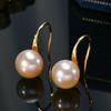 8-8.5mm Natural Freshwater Pearls Bread Round Shape Stud Earrings 925 Silver Gold Classic Elegant Gifts for Women