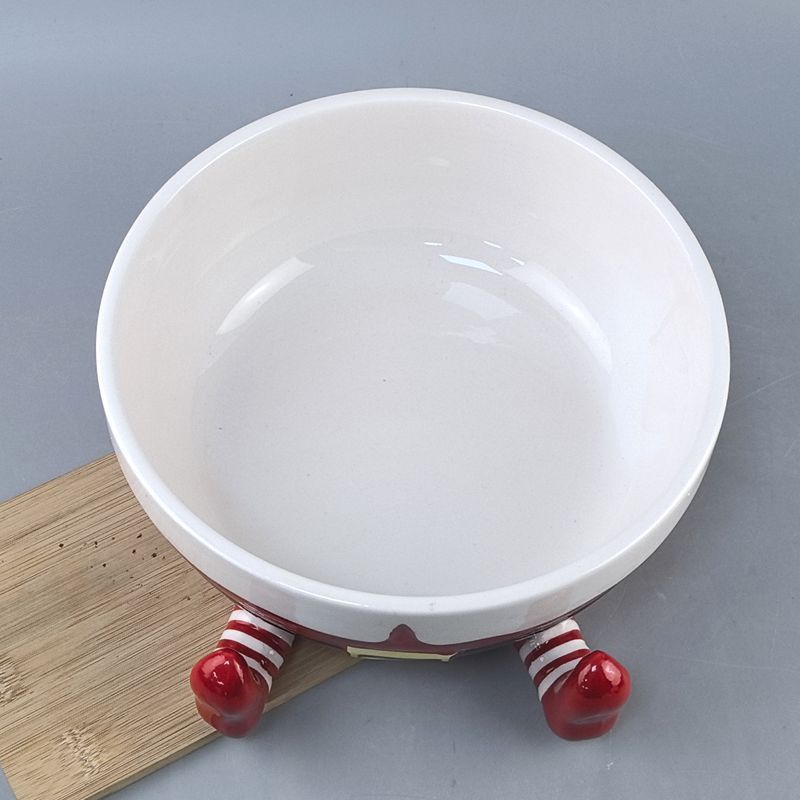 Christmas Creative Ceramic Fruit Plate Snack Storage Plate Cute Santa Candy Plate Living Room Coffee Table Fruit Bowl