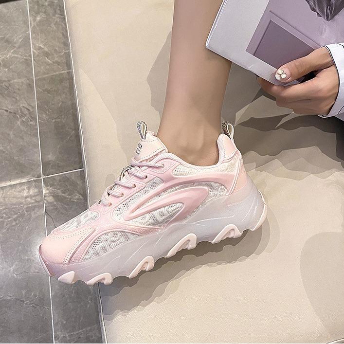 

Женская обувь Новая платформа Модные повседневные кроссовки Модные дышащие громоздкие кроссовки 40 розовый