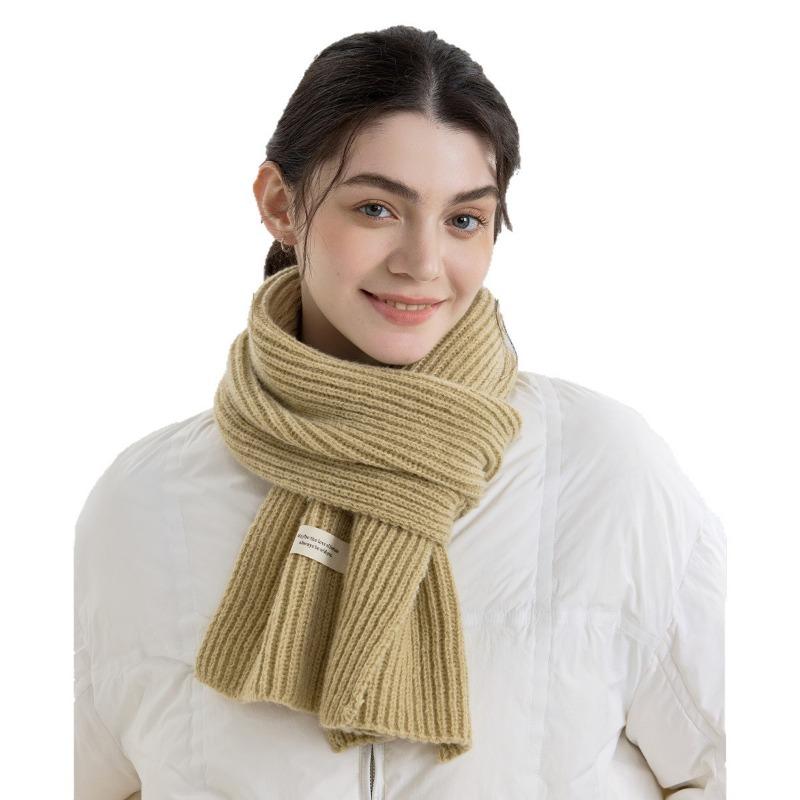 Versatile solid color knitted scarf scarf plush soft male and female couples scarf autumn and winter outer shawl
