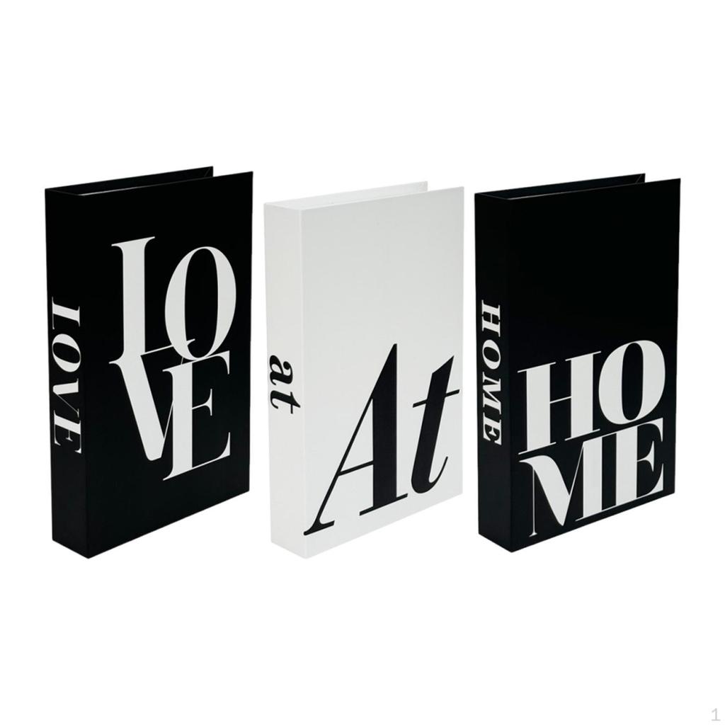 3x Decorative Fake Books DIY Cardboard Box Simple Foldable False Desktop Ornaments for Office