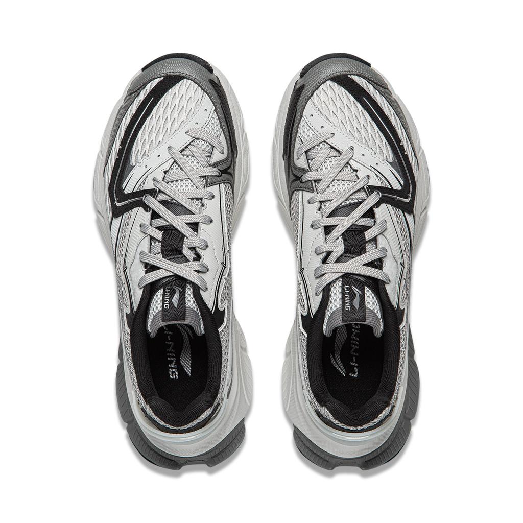 Li Ning Xingji Cushioning Abrasion Resistant Breathable Low Top Chunky Sneakers Men's Gray Black AGCW087-4