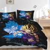 3pcs Goku and Vegeta Dragon Ball Super Print Cover Set Ultra Soft, Breathable, and Comfortable Bedding with Stylish Design for Bedroom and Guest