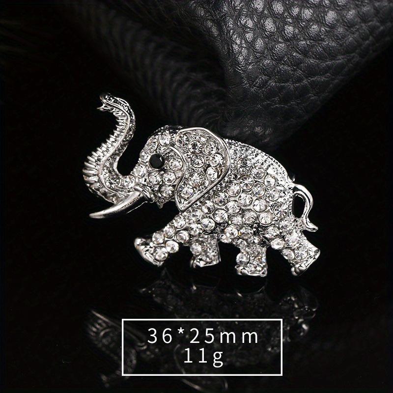 Luxury Crystal Elephant Brooches For Women Men Vintage Animal Rhinestone Buckle Fashion Suit Clothes Badges Jewelry