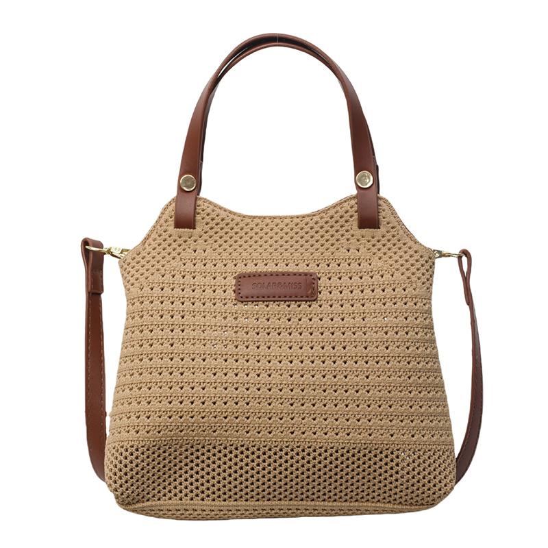 

Винтажная вязаная сумка через плечо для женщин, красочный дизайн, большая вместительная сумка для женщин для весенних и летних путешествий