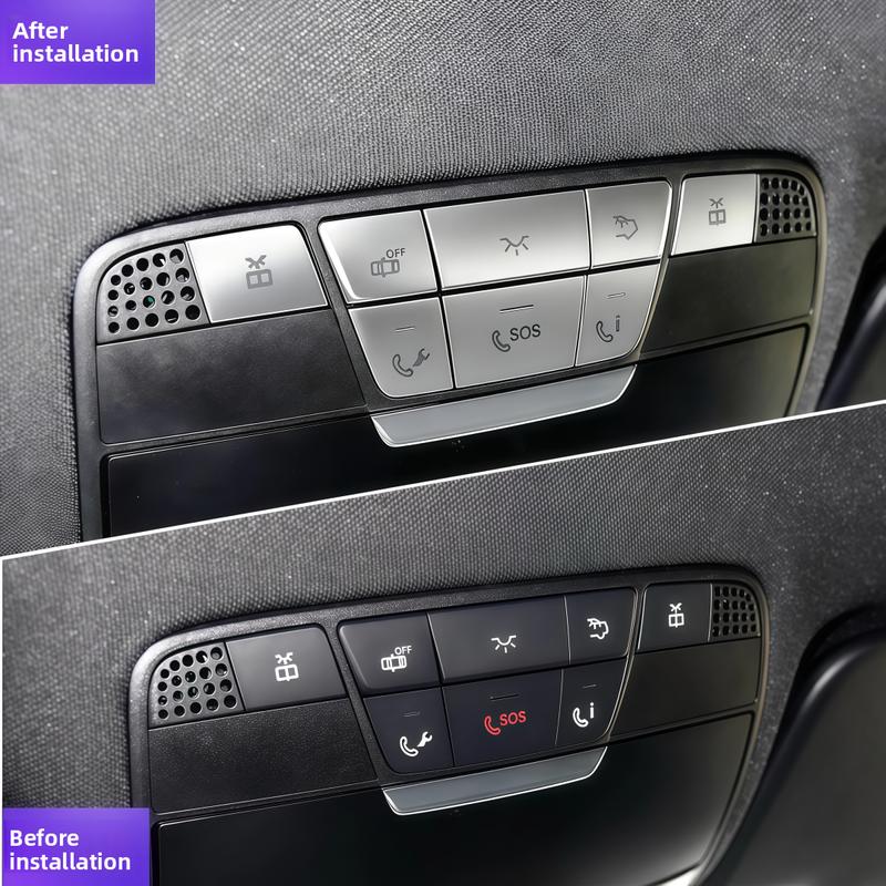 For Mercedes-Benz W205 C-Class W213 E-Class W222 S-Class X253 GLC Interior Modification Roof Reading Light Button Patch Trim Str