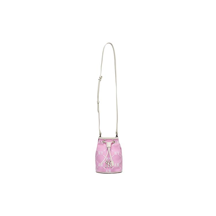 New MLB Monogram Collection Polyester Bucket Bags Shoulder Bag Crossbody Bag Mini Unisex Pink 3ABMS022N-50PKS