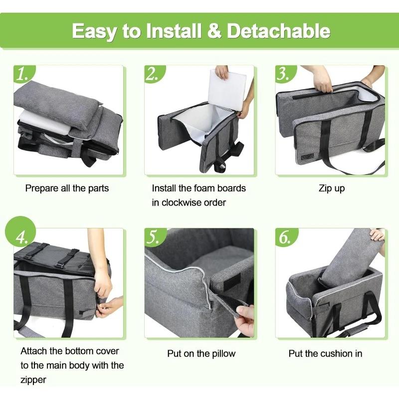 Hundeautositz Bett Auto Mittelkonsole Tragbarer Autositz Mittelkonsole Sicherheit Reise Katze Hund Bett Hunde Katzen Sicherheit Reisetasche Hundezubehör