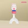 Children's U-Shaped Toothbrush with Soft Bristles, Silicone Brush Head, and Cartoon Handle for Ages 1-12.