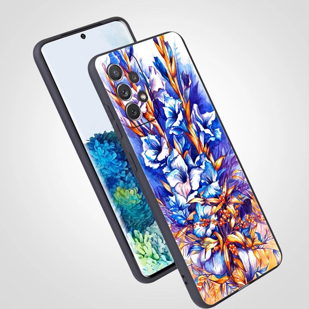 Hermosa funda de teléfono con flores rosas para Samsung A13 A51 A71 A41 A31 A21S A11 A01 A03S A12 A32 A52 A22 A23 A33 A53 A73 5G, funda suave