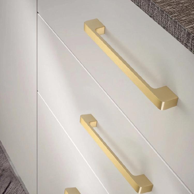 Furniture Decorative Handle Long Square Brass Dressers Knob Simple Bedside Cabinet Pull Wardrobe Handle Easy To Install