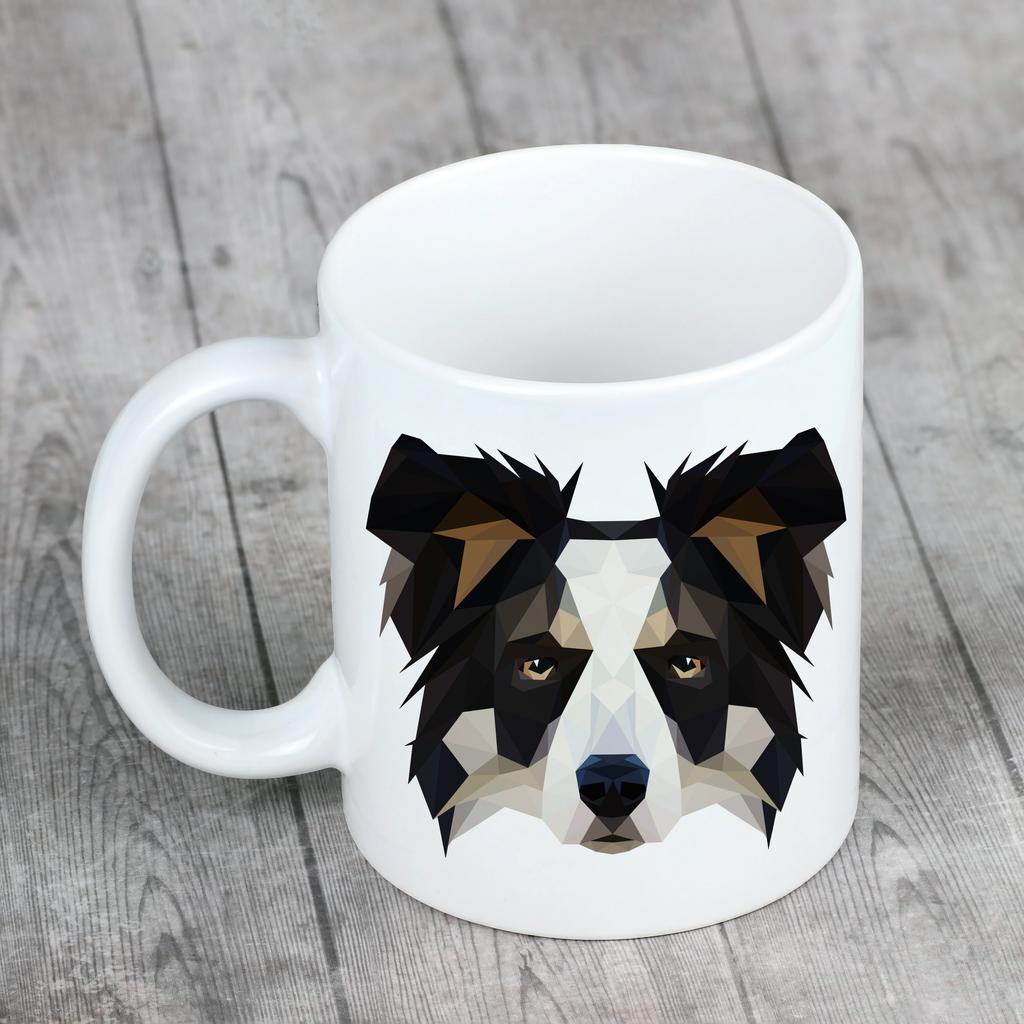 Border Collie -Kubek Ze Zdjęciem I Napisem Geometryczny Pies Art-Dog