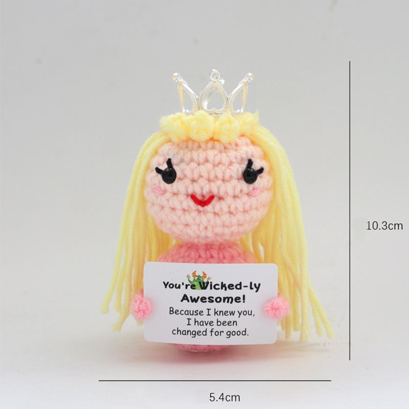 Positive Energy Potato Pocket Hug Handmade AnimalCrochet Mini Doll Funny Wool Gift for Friends or Lover Emotional Support Plant