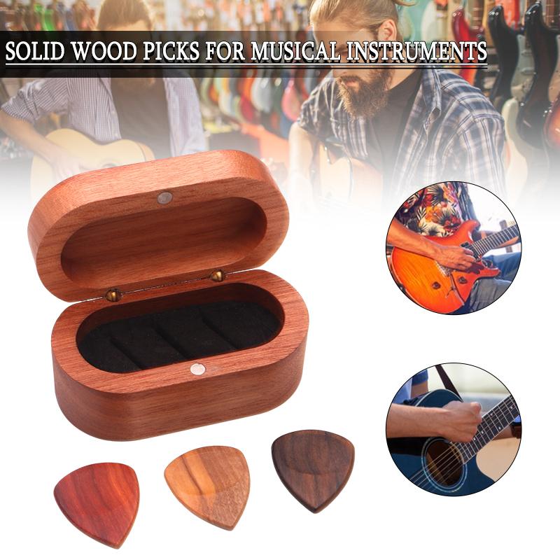 

PDTO Держатель для медиаторов с деревянными медиаторами для музыкальных инструментов, гитары, баса