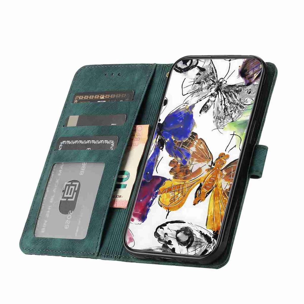 For Motorola Series.Moto E13 E20 G05 G54 Edge 40 Edge 50 Edge 60...Faux Leather Wallet Case with Butterfly Design,Card Slots & Shockproof Protection