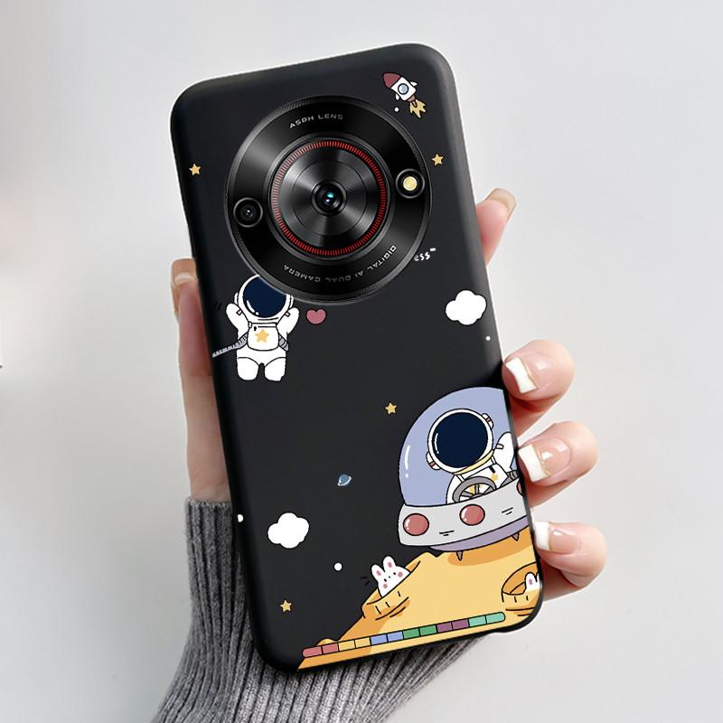 Cute Cartoon Case For ZTE Blade A75 5G/Nubia Focus 5G/Nubia Calf 5G Printing Shell Protective Cover Soft Silicone Black Casing