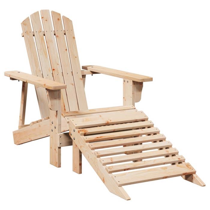 VidaXL Adirondack Chair with Footstool Solid Fir Wood, Garden Chair, Outdoor Seat, Outdoor Chair, Seat of 4007240