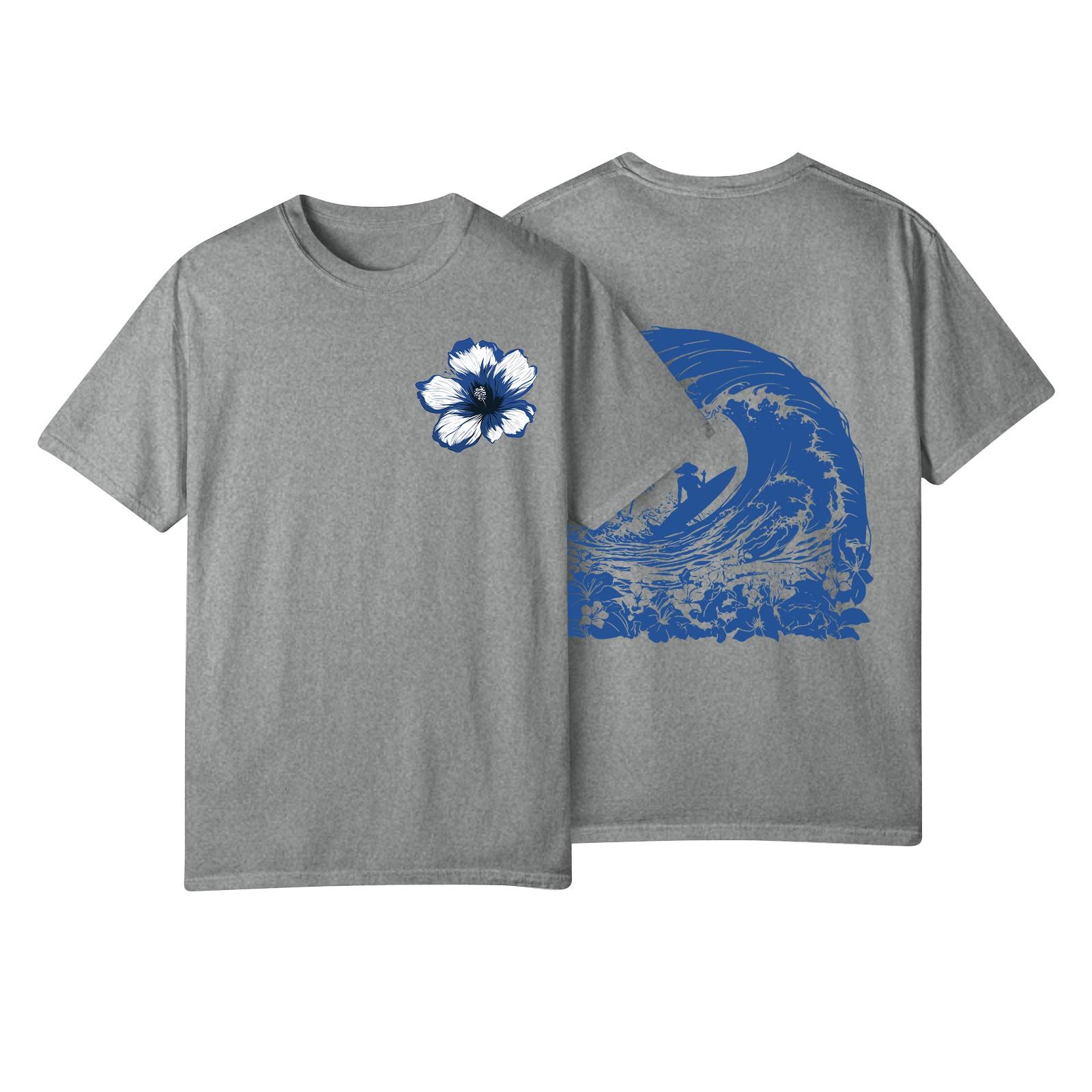 

Женская модная повседневная плиссированная футболка с коротким рукавом с принтом M