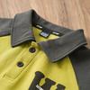 Boys' Summer Set Color Blocked Polo Short Sleeve Set Flip Collar Casual Two Piece Set