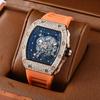 Precision Quartz Watch Barrel Watch New Arrival Hollow Personality Tiger Head Watch Diamond Trendy Best-Selling Men and Women Neutral