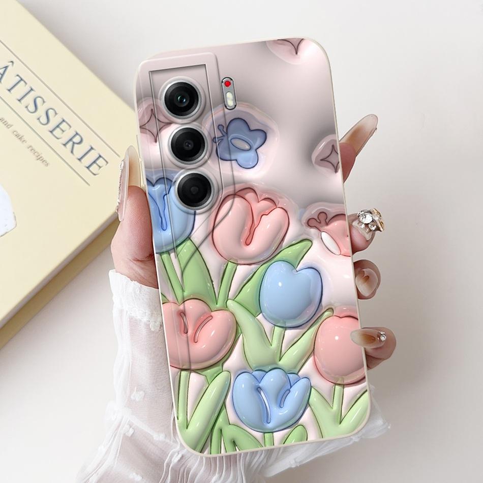 For Tecno Camon 40 Pro 4G Camon40 CM5 CM6 Cute Rabbit Cat Cartoon Phone Case For Camon 40 40Pro 4G Soft Silicone Cases Bumpers