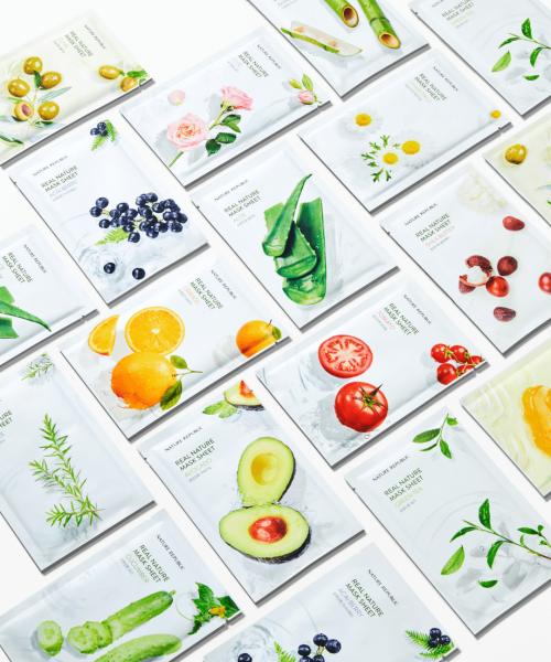 [20-pack] Real Nature Mask Pack Olive + Orange