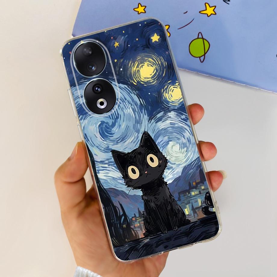 Para Honor 90 / Honor 90 Lite 90 Pro 90 Smart Case Funda de Silicona Suave Elegante de Lujo Hermosa Flor de Cerezo Fundas Tapa Transparente