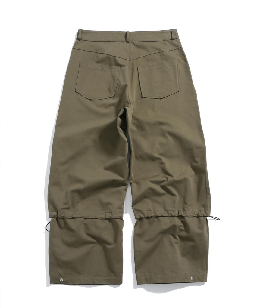 Bipitudiseuodeo Dual Tuck String Pants Khaki