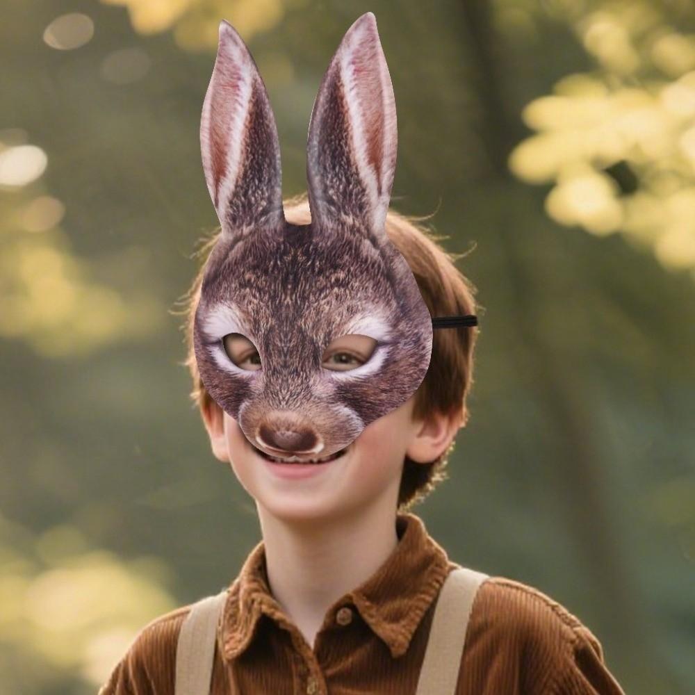 Realistická bílá králičí maska Králičí obličej DIY řemesla Králičí cosplay maska Novinka Pohodlné nošení Anime maska Rekvizity