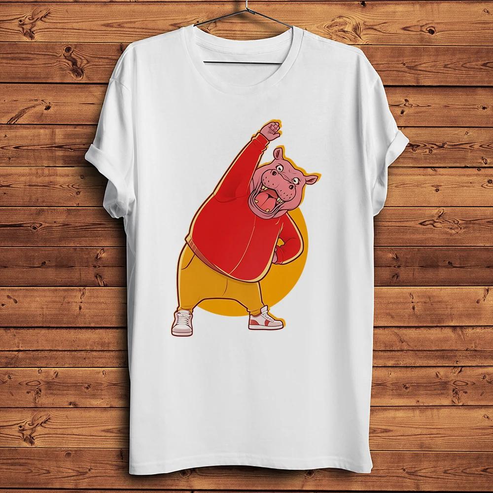 Grumpy Hippo Hop Hiphop Funny Novelty TShirt Homme Short Sleeve Casual T Shirt Unisex Streetwear Tee Breathable Print