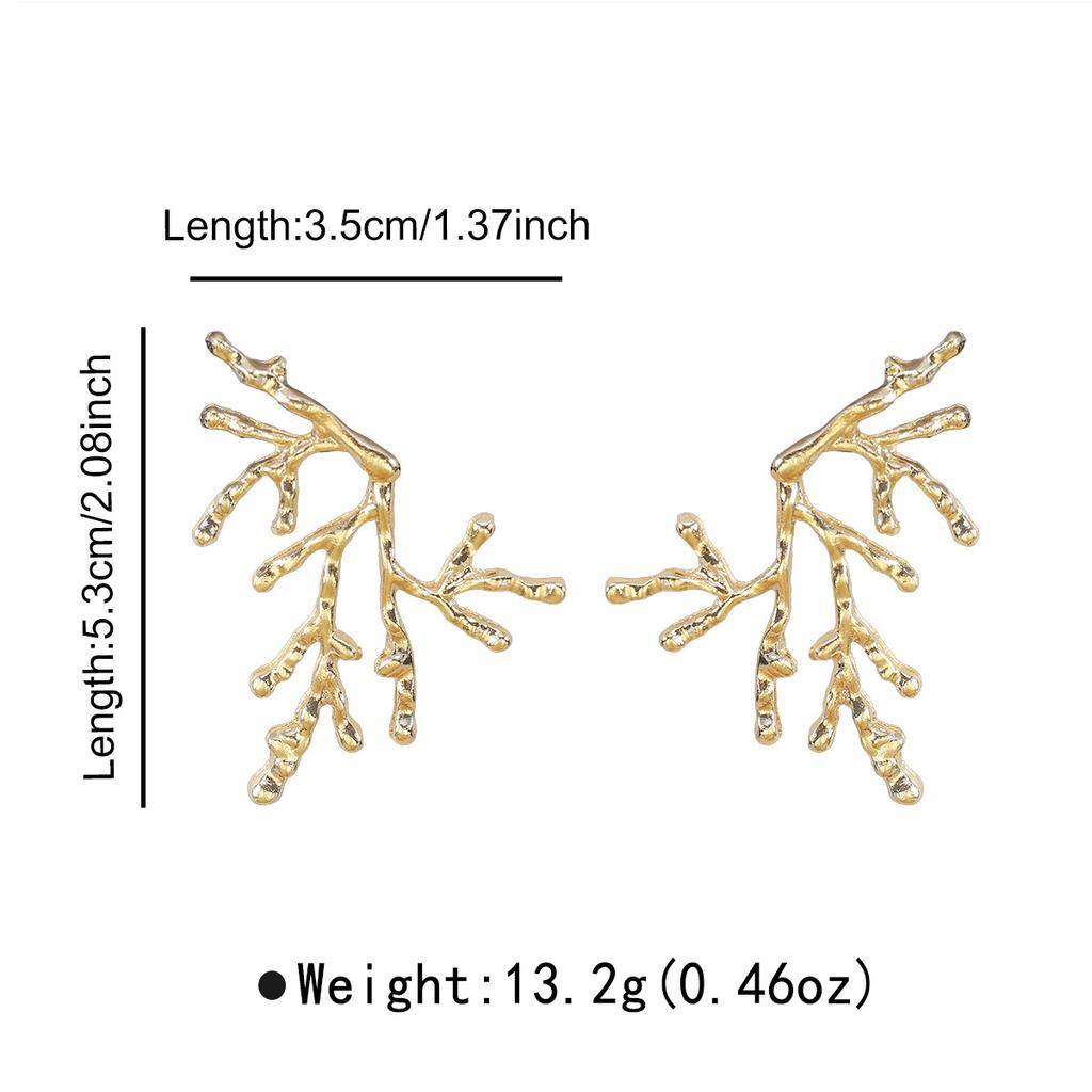 Fashion light luxury personality exaggerated branches coral beach vacation summer niche earrings collar